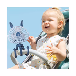 USB Stroller Fan Portable Desk Handheld Baby Bed Car Seat Fan 500mAh Rechargeable - TJ-06 blue