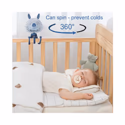 USB Stroller Fan Portable Desk Handheld Baby Bed Car Seat Fan 500mAh Rechargeable - TJ-06 blue