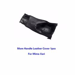 Baby Stroller PU Leather Handle Covers For Mima Xari Pram Bar Sleeve Case - mom 1pc black