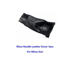 Baby Stroller PU Leather Handle Covers For Mima Xari Pram Bar Sleeve Case - mom 1pc black