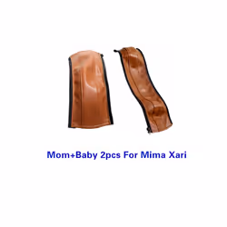 Baby Stroller PU Leather Handle Covers For Mima Xari Pram Bar Sleeve Case - mom baby 2PCS brown