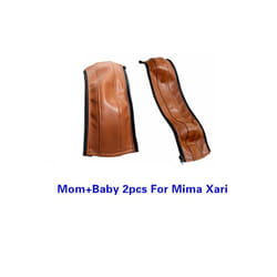 Baby Stroller PU Leather Handle Covers For Mima Xari Pram Bar Sleeve Case - mom baby 2PCS brown
