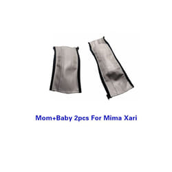 Baby Stroller PU Leather Handle Covers For Mima Xari Pram Bar Sleeve Case - mom baby 2PCS gray