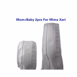 Baby Stroller PU Leather Handle Covers For Mima Xari Pram Bar Sleeve Case - mom baby 2PCS white