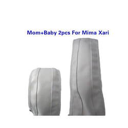 Baby Stroller PU Leather Handle Covers For Mima Xari Pram Bar Sleeve Case - mom baby 2PCS white