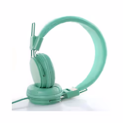 Kids Wired Ear Headphones Stylish Headband Earphones for iPad Tablet Kid - Green