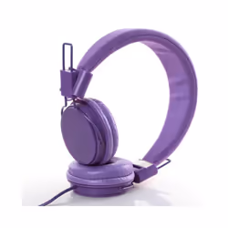 Kids Wired Ear Headphones Stylish Headband Earphones for iPad Tablet Kid - purple