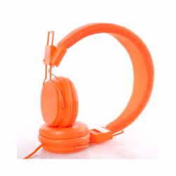 Kids Wired Ear Headphones Stylish Headband Earphones for iPad Tablet Kid - Orange