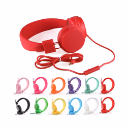 Kids Wired Ear Headphones Stylish Headband Earphones for iPad Tablet Kid - Orange