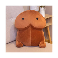 Trick  Plush Toy Simulation Boy Dick Plushie Real-life  Plush Hug Pillow - brown, 10cm