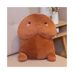 Trick  Plush Toy Simulation Boy Dick Plushie Real-life  Plush Hug Pillow - brown smile, 20cm