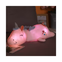 60CM Cute Glowing LED Light Unicorn Plush Toys Lovely Luminous Animal - pink, 80CM