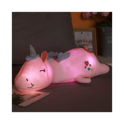 60CM Cute Glowing LED Light Unicorn Plush Toys Lovely Luminous Animal - pink, 80CM