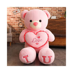 100cm Big I LOVE YOU Teddy Bear Plush Toy Lovely Huge Stuffed Soft Bear - Pink, 80cm