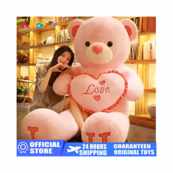 100cm Big I LOVE YOU Teddy Bear Plush Toy Lovely Huge Stuffed Soft Bear - Pink, 80cm