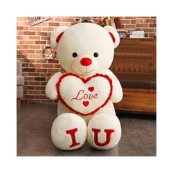 100cm Big I LOVE YOU Teddy Bear Plush Toy Lovely Huge Stuffed Soft Bear - Red, 80cm