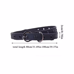 Children Belt Kids Cute Peach Heart Buckle Faux Leather Belts For Girls - 90cm, black 3