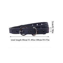 Children Belt Kids Cute Peach Heart Buckle Faux Leather Belts For Girls - 90cm, black 3