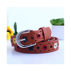 Children Belt Kids Cute Peach Heart Buckle Faux Leather Belts For Girls - 90cm, 44