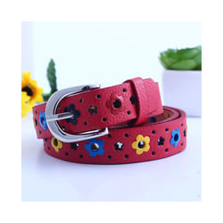 Children Belt Kids Cute Peach Heart Buckle Faux Leather Belts For Girls - 90cm, 43
