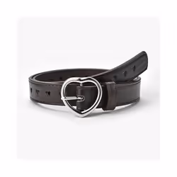 Children Belt Kids Cute Peach Heart Buckle Faux Leather Belts For Girls - 90cm, Coffee