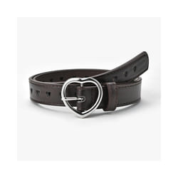 Children Belt Kids Cute Peach Heart Buckle Faux Leather Belts For Girls - 90cm, Coffee