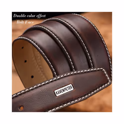 Fashion Men Belts Genuine Leather Luxury Designer Brown Vintage Waist - 120cm 40to43 Inch, 053Brown