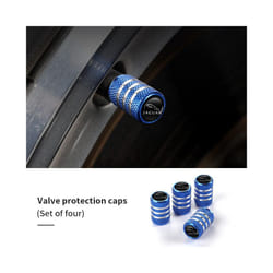 4Pcs Valve Car Wheel Tire Valve Caps For Jaguar XF XJ XFR XKR S-Type F-Type - Plaid Blue, Plaid Blue