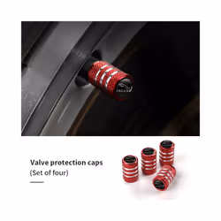 4Pcs Valve Car Wheel Tire Valve Caps For Jaguar XF XJ XFR XKR S-Type F-Type - Plaid Red, Plaid Red