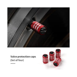 4Pcs Valve Car Wheel Tire Valve Caps For Jaguar XF XJ XFR XKR S-Type F-Type - Plaid Red, Plaid Red