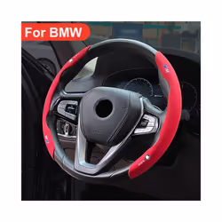 For BMW Universal Steering Wheel Cover 1 2 3 4 5 6 7 8 Series x1 x2 x3 - Black 2 PCS