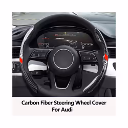 Car Steering Wheel Cover Carbon Black Fiber For Audi A3 A4 A5 A6 A7 A8 - For S5