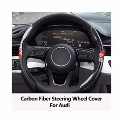 Audi Car Carbon Black Fiber steering wheel cover non-slip For Audi A1 - A7