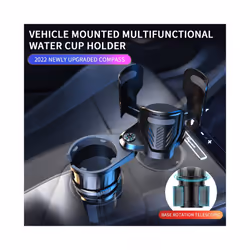 2 In 1 Vehicle-mounted Slip-proof Cup Holder 360 Degree Rotating Water