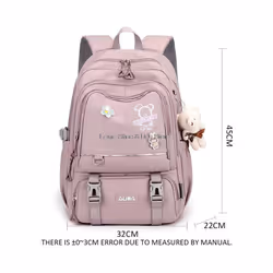 New School Backpack Girls Cute Bagpack Large Capacity Waterproof Teenager - zifense