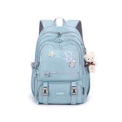New School Backpack Girls Cute Bagpack Large Capacity Waterproof Teenager - grey
