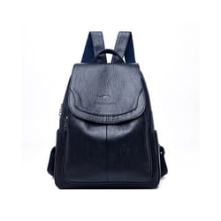 Genuine Women Leather Backpack Fashion Female Shoulder Bag Sac a Dos Ladies - Dark blue