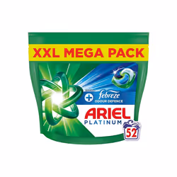 Ariel Platinum PODS, Washing Liquid Laundry Detergent Capsules 52 Washes, +Touch Of Febreze Odour Defence, Extra Stain