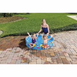 Bestway Kids Inflatable Paddling Swimming Fill-N-Fun Pool Water Fun 48"x10" Blue