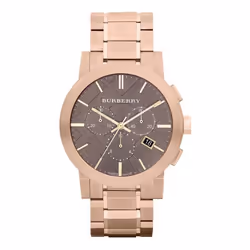 Burberry BU9353 Taupe Chronograph Dial Rose Gold Plated Men's Watch