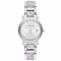 Burberry BU9144 Silver Check Stamped Dial Women's Watch