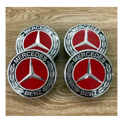 Mercedes Red Alloy Wheel Centre Hub Caps AMG A B C E S M Class ML 4)