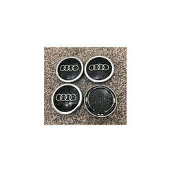 Audi Black Chrome Wheel Centre Caps A1 A3 A4 A5 Q5 Q7 S Line 69MM (4)