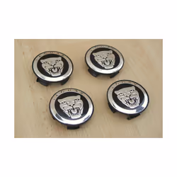 Jaguar Black Wheel Alloy Centre Caps Set Of 4 59Mm X,Jr,J6,Xf Type Hub