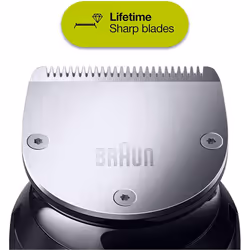 Braun Beard Trimmer BT7240 and Hair Clipper for Men, Lifetime Sharp Metal Blades, 39 Length Settings
