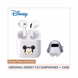 Original Disney F12 Bluetooth Earphones TWS Wireless Noise Reduction Headphones - Mickey and Case