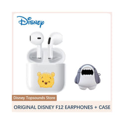 Original Disney F12 Bluetooth Earphones TWS Wireless Noise Reduction Headphones - Winnie and Case