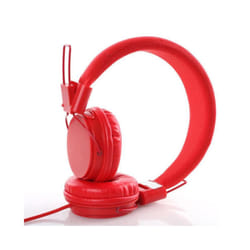 Kids Wired Ear Headphones Stylish Headband Earphones for iPad Tablet Kid - red