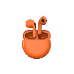 Pro 6 TWS Fone Bluetooth Earphones Wireless Headphones with Mic Touch - Orange