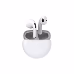 Pro 6 TWS Fone Bluetooth Earphones Wireless Headphones with Mic Touch - White